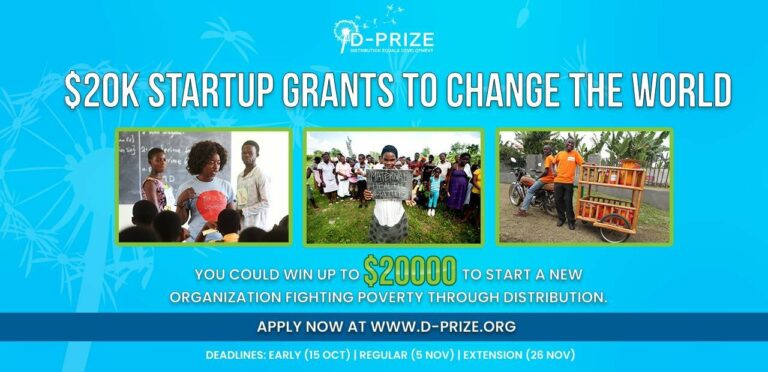 D-Prize Global Competition 2023 for Aspiring Entrepreneurs (US$ 20,000 Startup Grants)